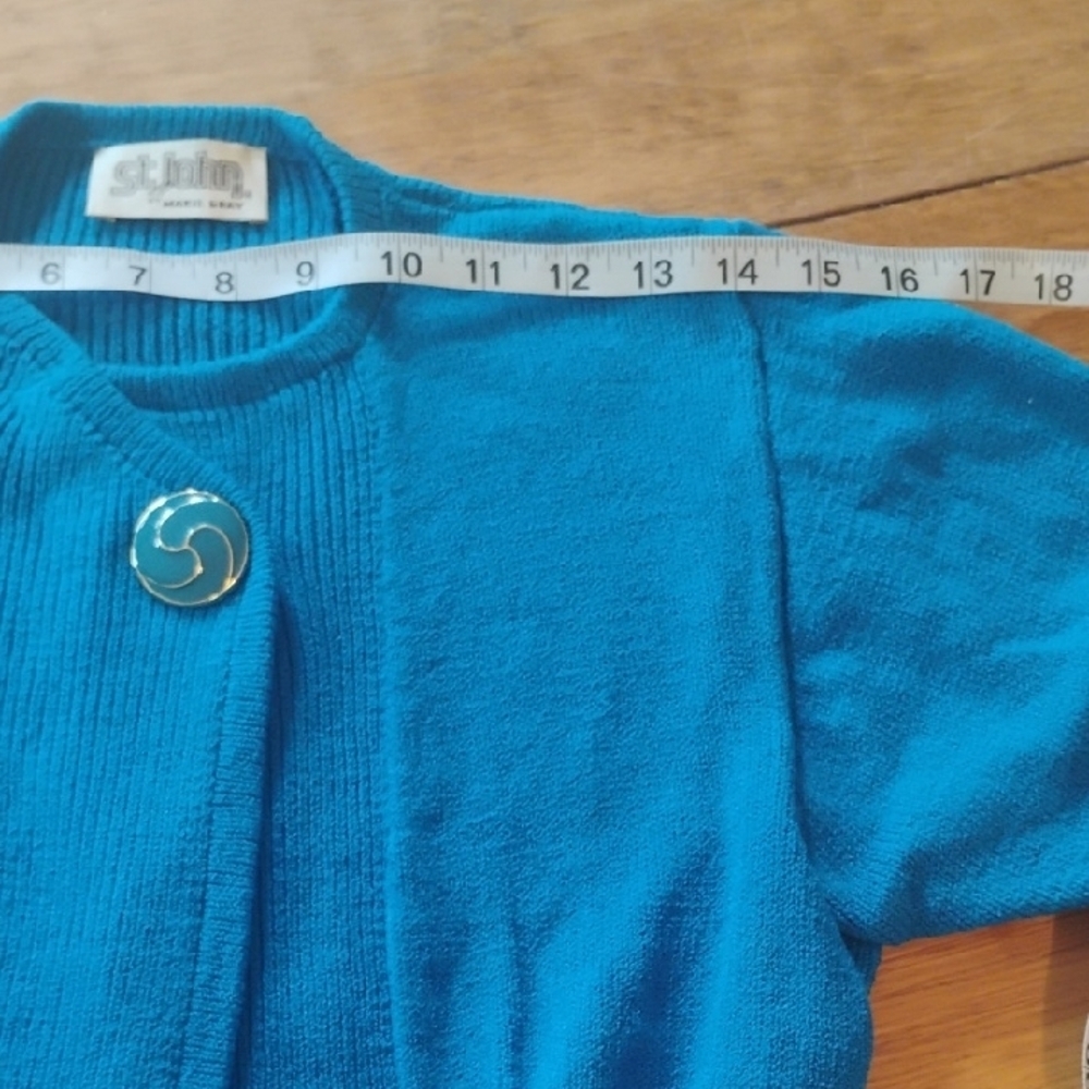 St. John By Marie Grey Vintage Blue Cardigan. See Measurements For Your Fit. - Picture 3 of 12